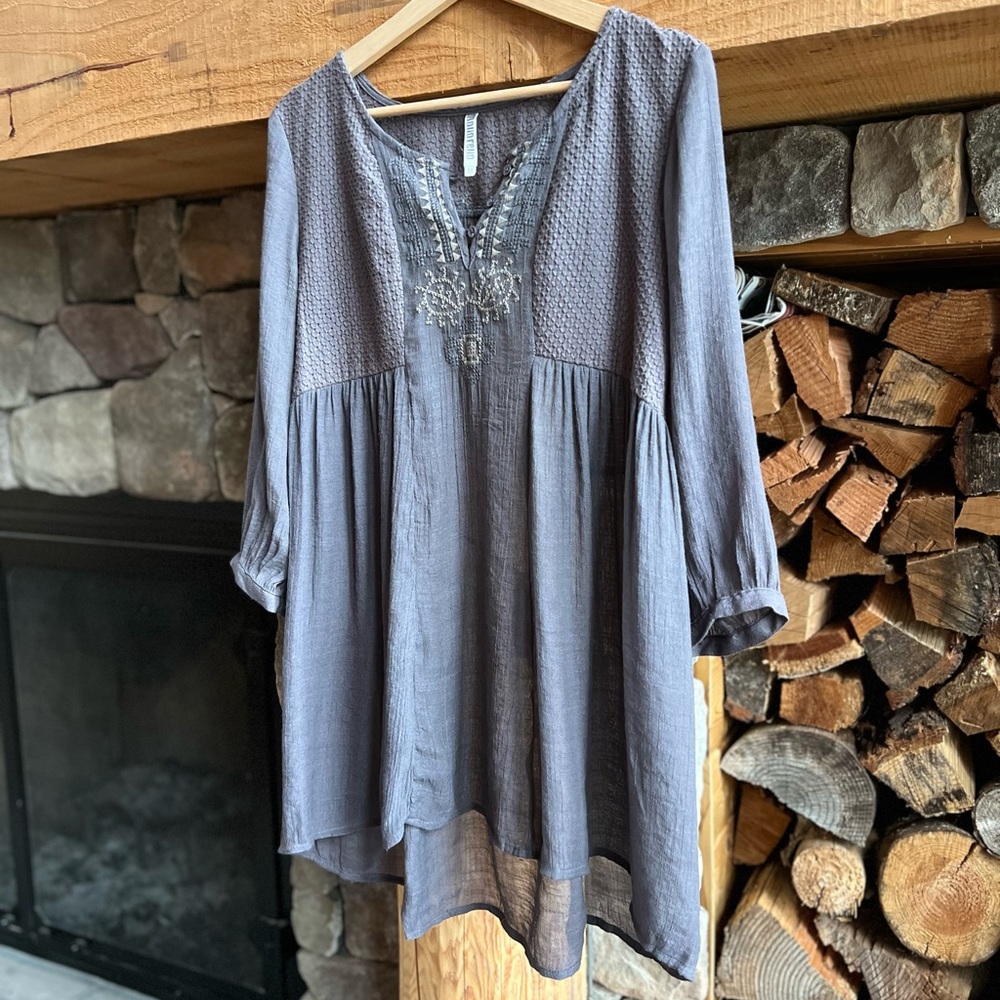 Grey-lavender long sleeve tunic